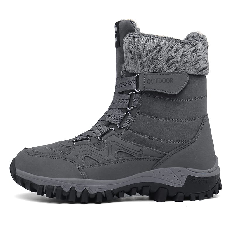 Durable flat double face wool lining lace-up durable outdoor  snow boots women  (2)