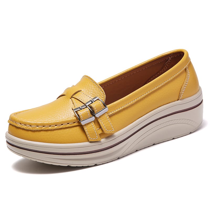 Latest Design Fashion Female Flat Women Leather Loafers Shoes (3)